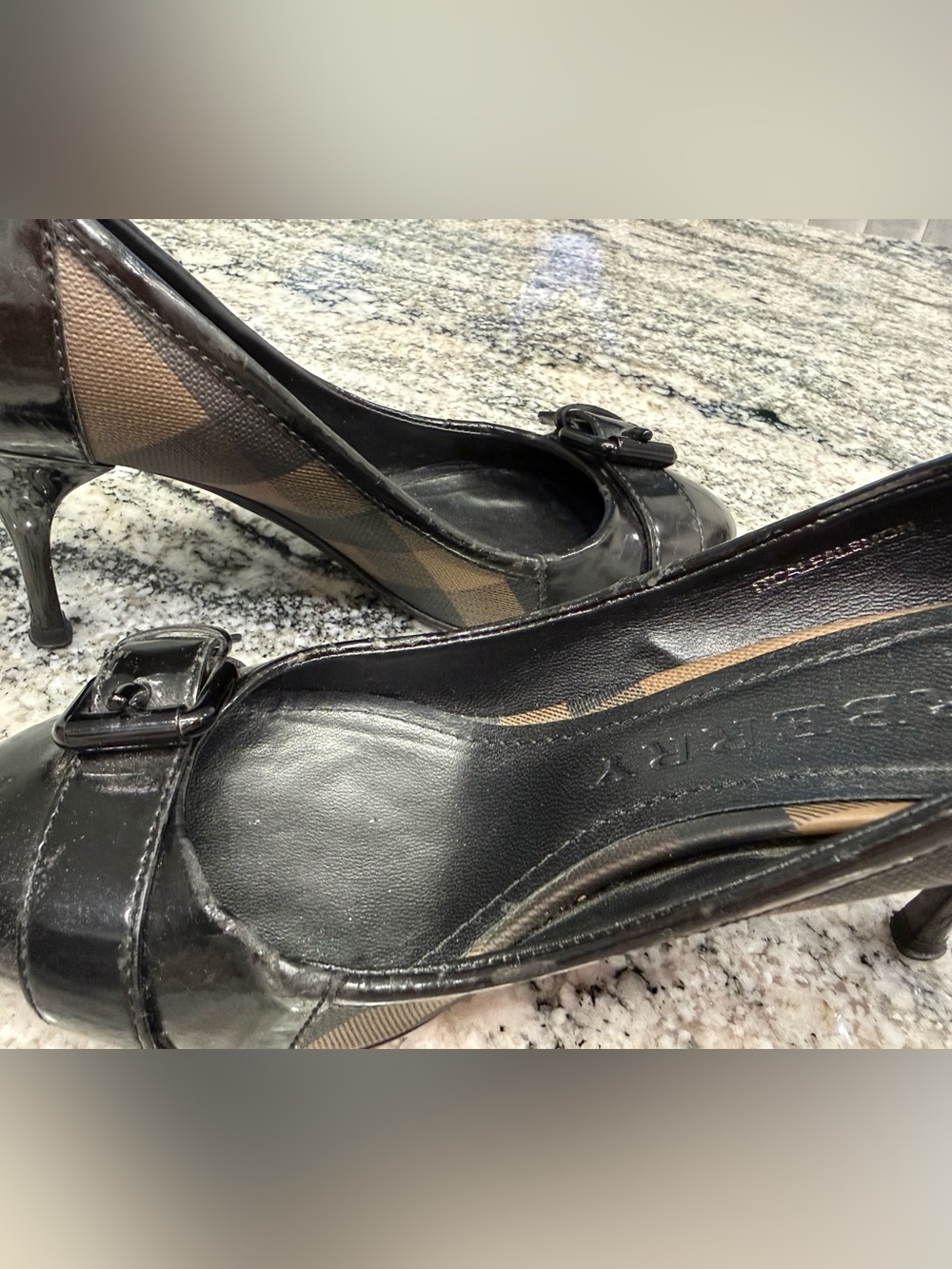 Burberry Black Patent Leather Pointed Toe Pump with Buckle Detail 36 - Picture 16 of 16